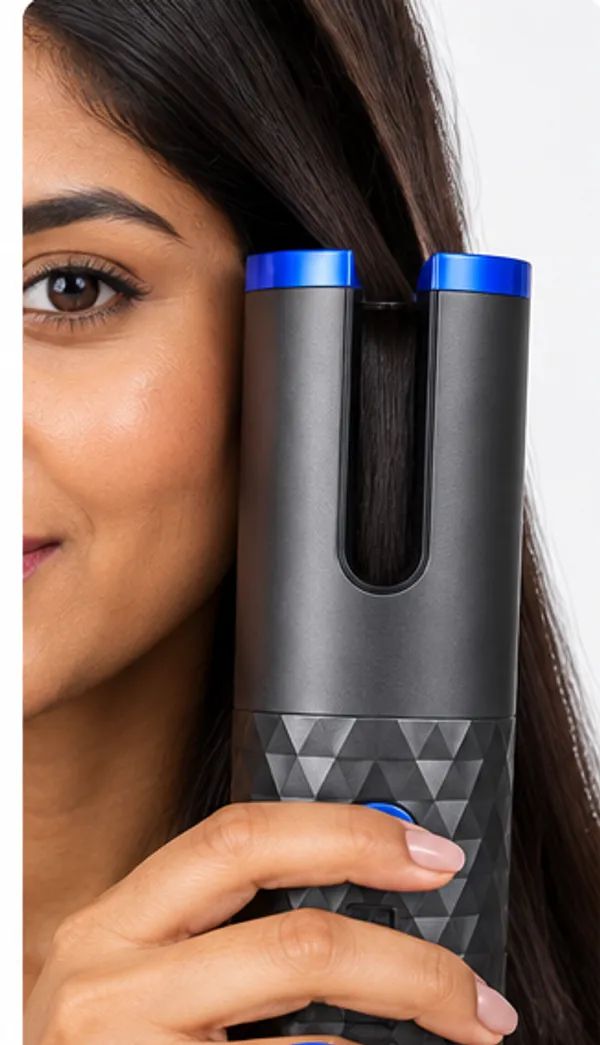 CurlSwift Auto Rotating Hair Curler: step 1, Place