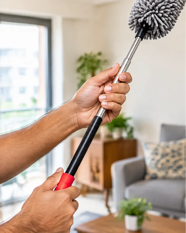 Extendable Microfibre Duster (2-pack): step 1, Extend