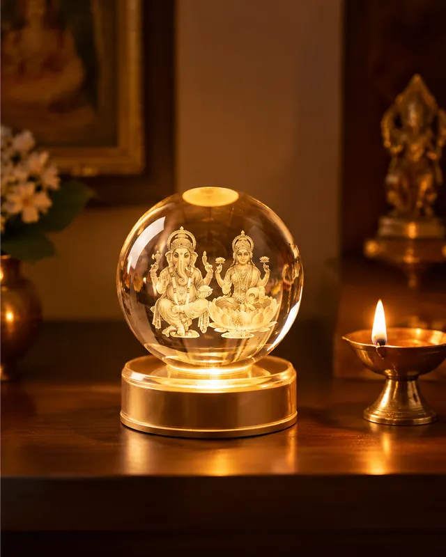 Ganesh Lakshmi Crystal Ball Lamp: step 3, Glow