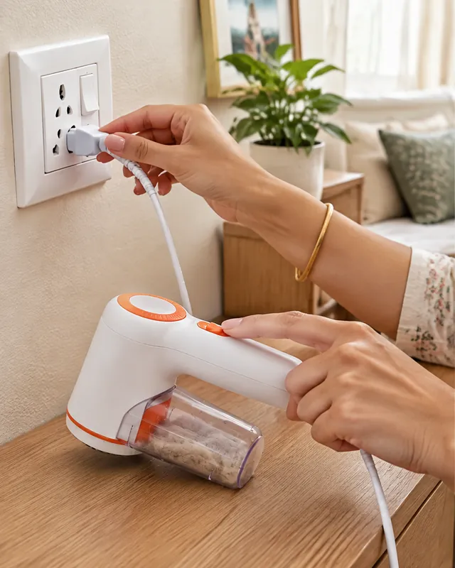 Electric Lint Remover: step 1, Plug in