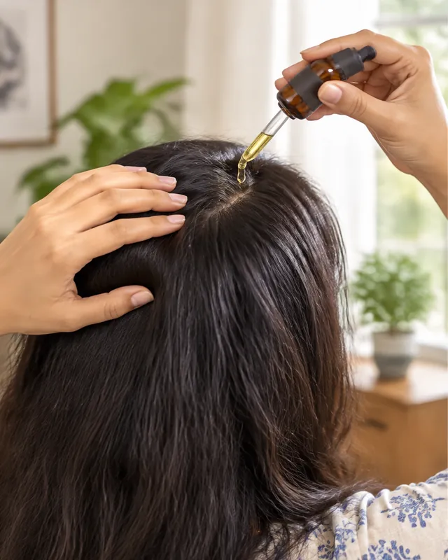 Scalp Massager + Hair Oil Combo: step 1, Oil