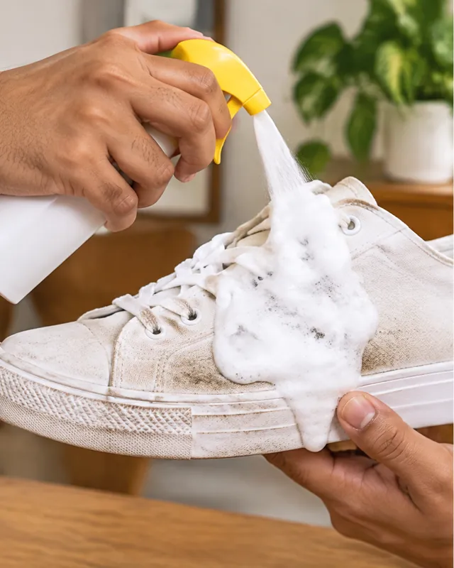 SoleFoam Foam Shoe Cleaner: step 1, Spray