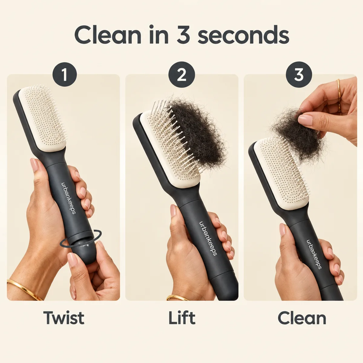 TwistClean Self-Cleaning Hair Brush — image 3