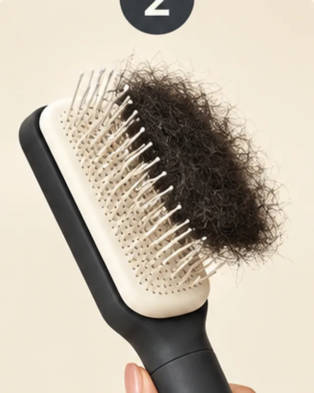 TwistClean Self-Cleaning Hair Brush: step 2, Lift