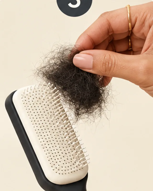 TwistClean Self-Cleaning Hair Brush: step 3, Clean