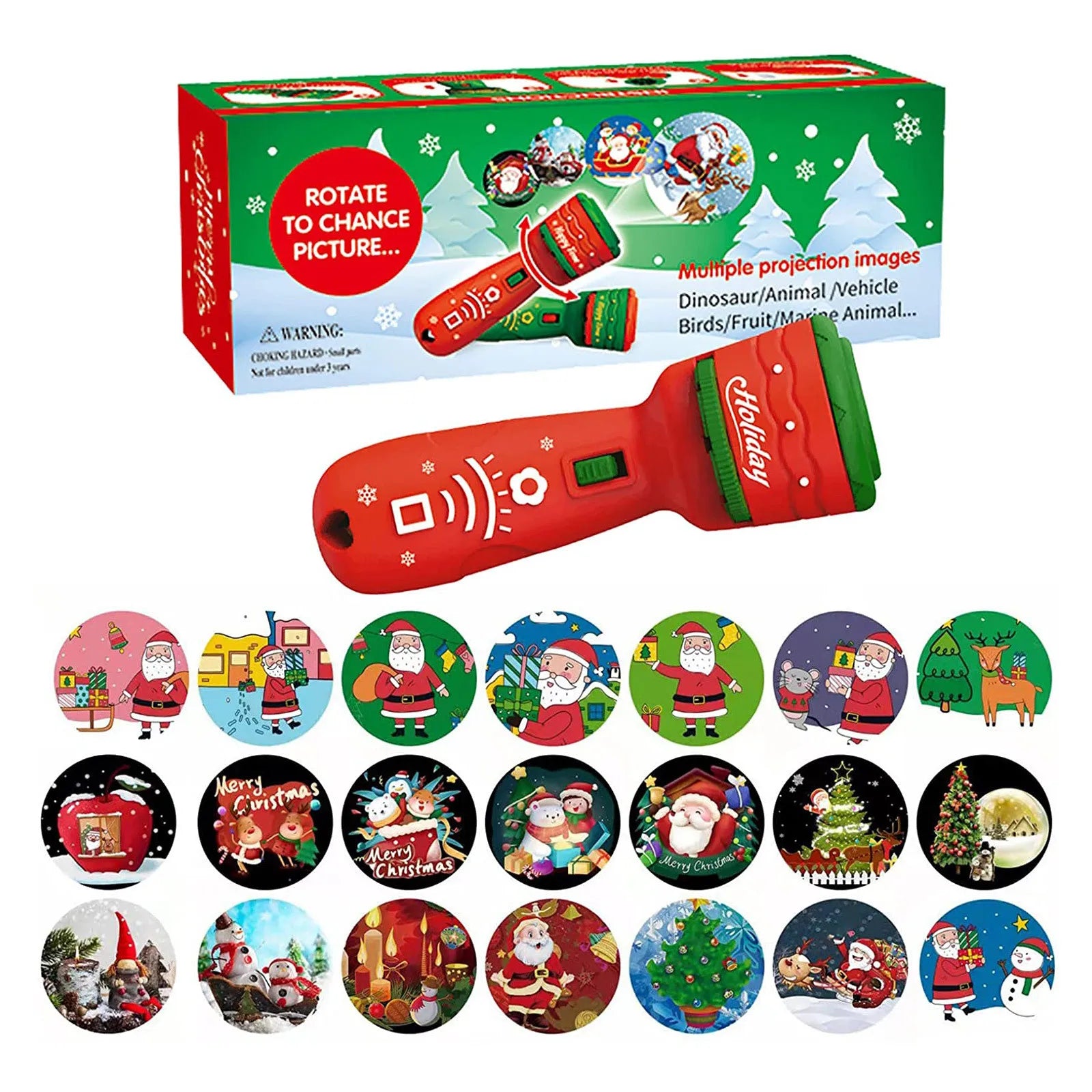 Flashlight Projector Santa Claus Christmas Tree Toys