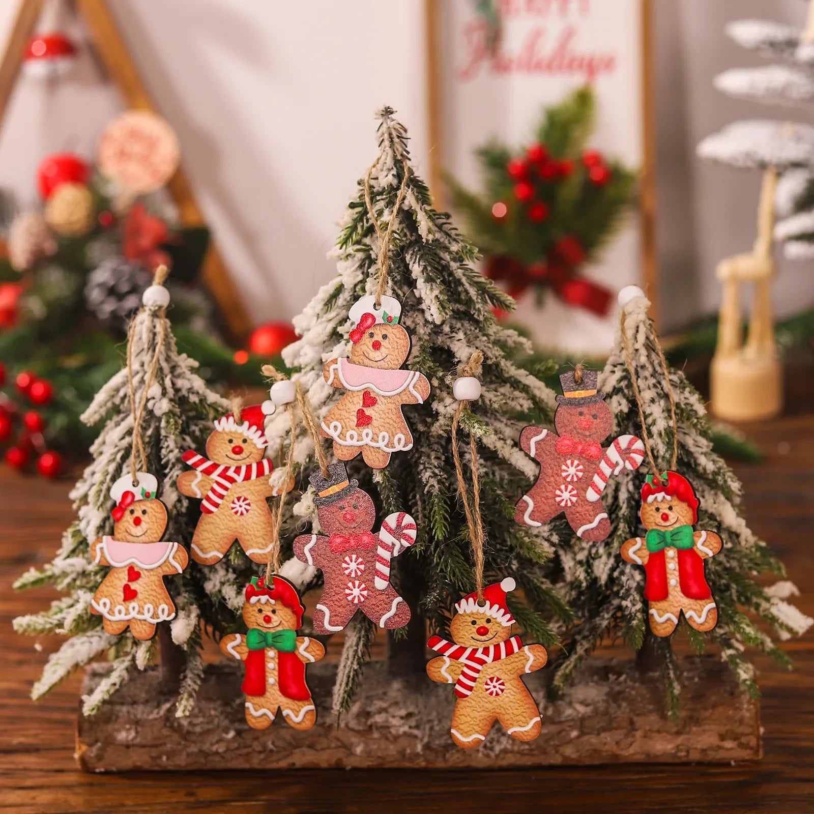 Christmas Wooden Pendant For Home Decor